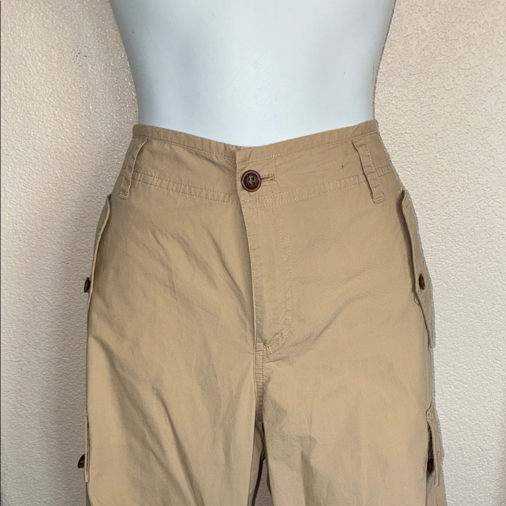LRL Lauren Ralph Lauren Pants, Women, 10, Beige Drawstring Ankle Cargo EUC - Picture 6 of 17
